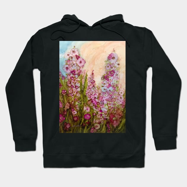 Hollyhocks Gone Wild Hoodie by JMarieDesigns